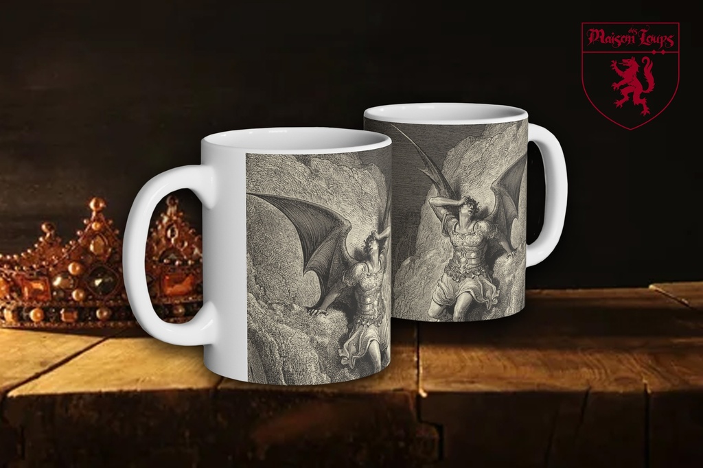 "The Fall of Satan by Gustave Dore" Mug (White)