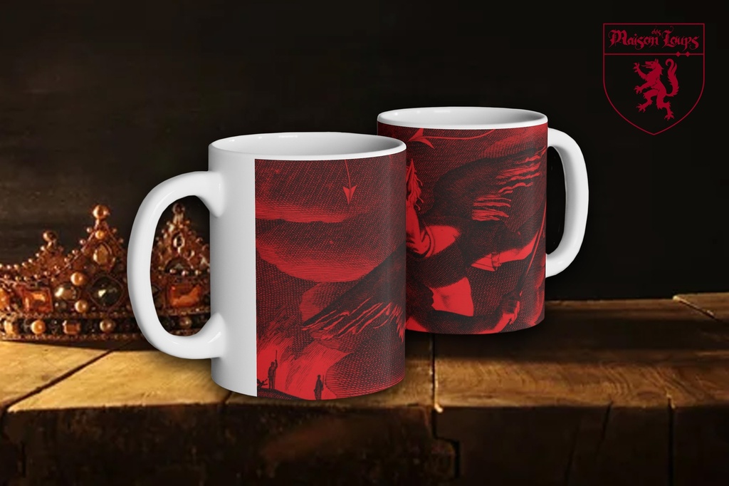 "Satan from 'Paradise Lost' by John Milton - Red" Mug (White)