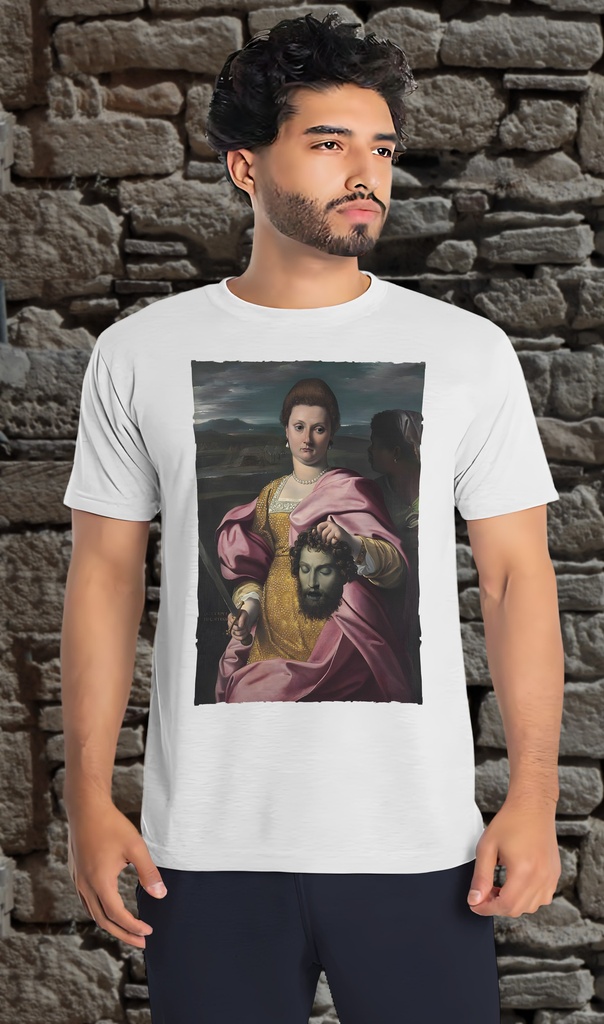 "Portrait of Olimpia Luna and Melchiorre Zoppio" T-Shirt Unisex (Small, White)