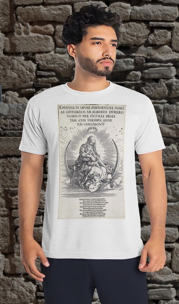 "Life of the Virgin - Albrecht Durer" T-Shirt Unisex (Small, White)