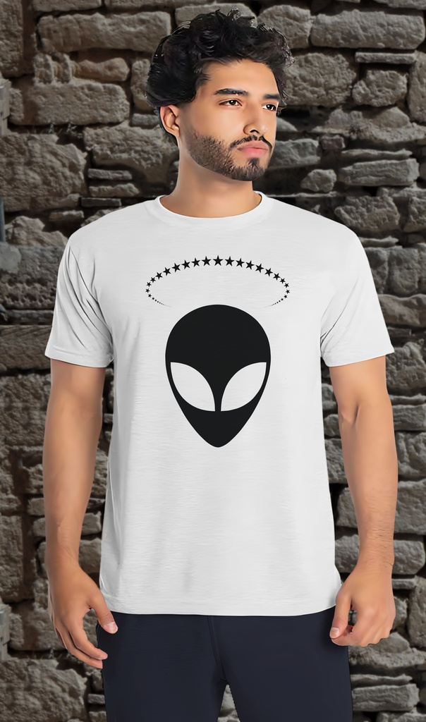 "Alien Coronet" T-Shirt Unisex (Small, White)