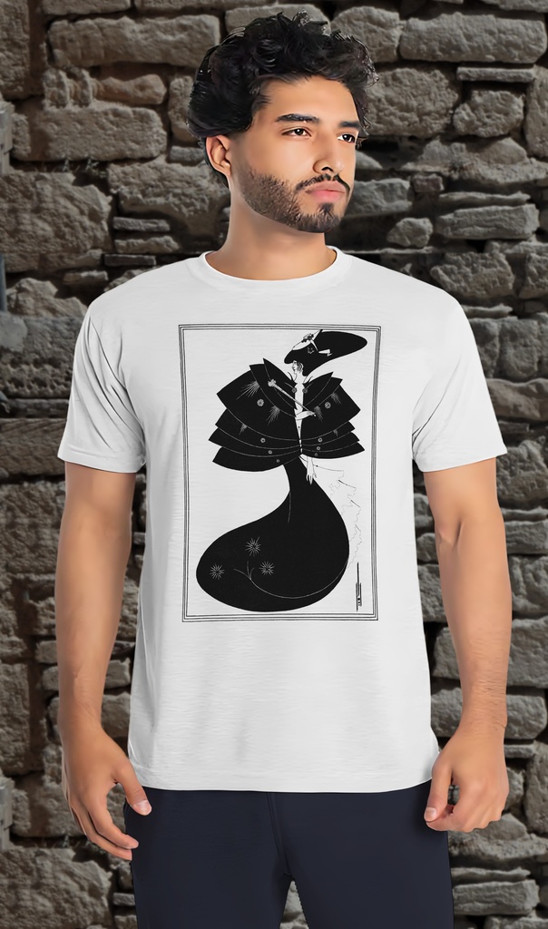 "The Black Cape (1894)" by Aubrey Beardsley T-Shirt Unisex