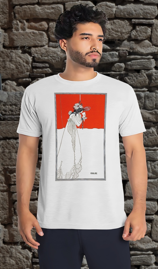 "Isolde" by Aubrey Beardsley T-Shirt Unisex (Small, White)