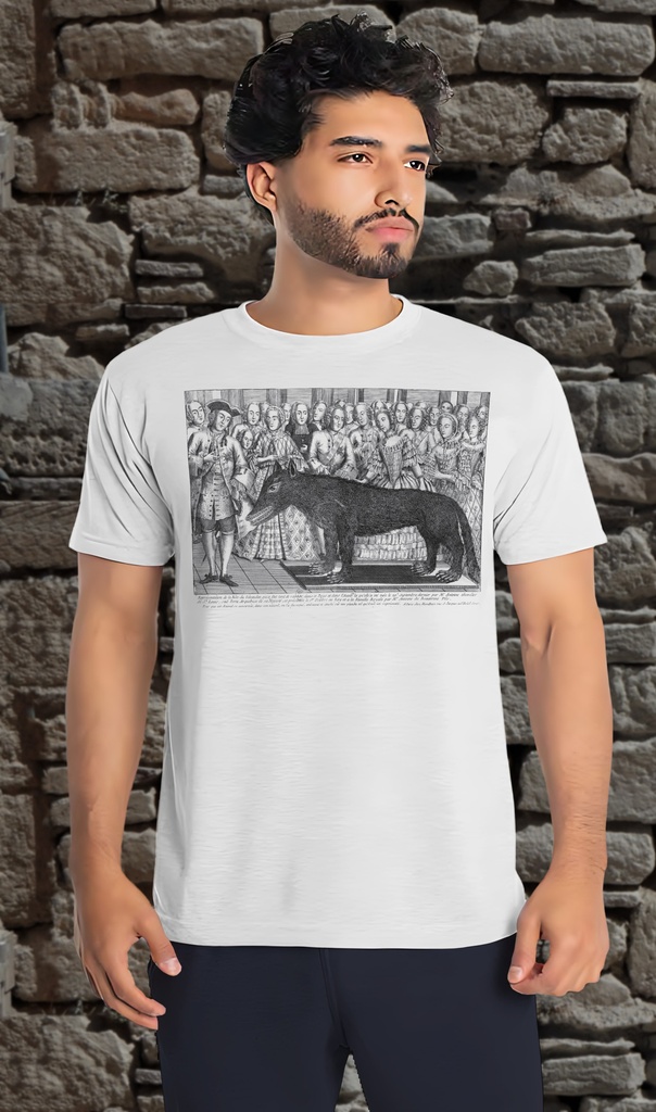 "Bete Gevaudan 3" T-Shirt Unisex (Small, White)