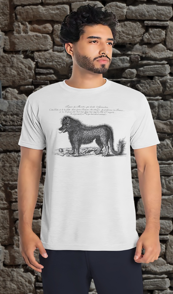 "Bete Gevaudan" T-Shirt Unisex (Small, White)