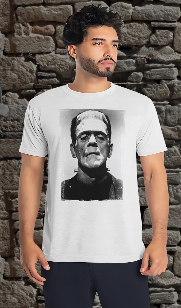 "Frankenstein" T-Shirt Unisex (Small, White)