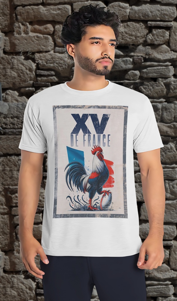 "XV de France" T-Shirt Unisex (Small, White)