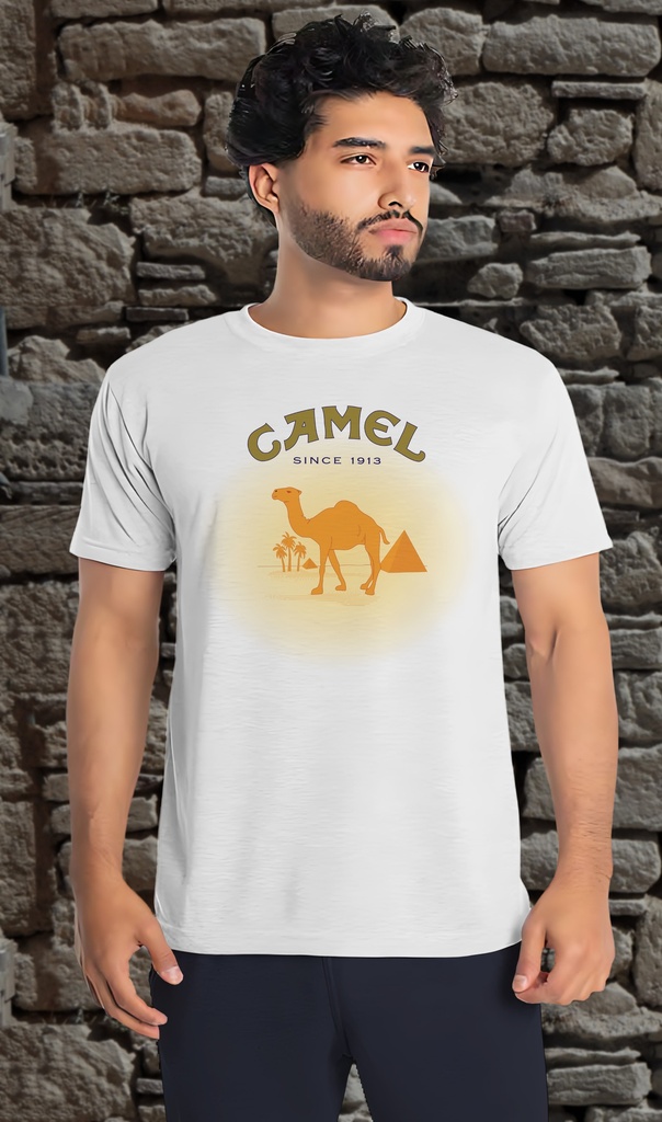 "Camel Cigarettes" T-Shirt Unisex (Small, White)