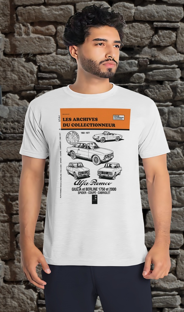 "RTA Alpha Giulia et Berline 1962-1977" T-Shirt Unisex (Small, White)