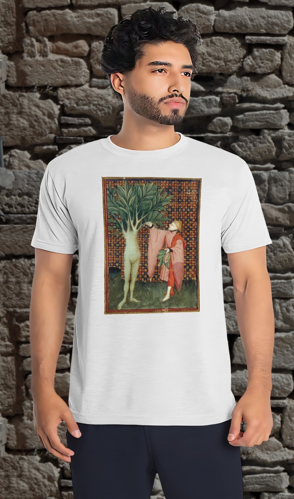 "Pizan Book of Hours Extract - Treeman" T-Shirt Unisex (Small, White)