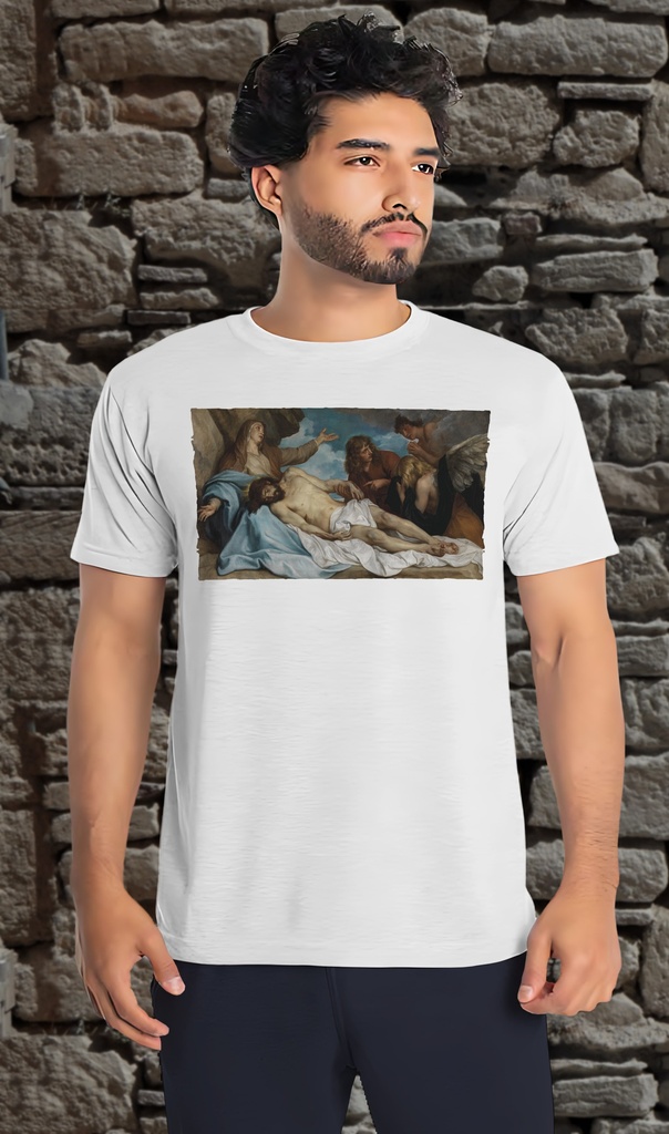 "The Lamentation of Christ" Unisex T-Shirt (Small, White)