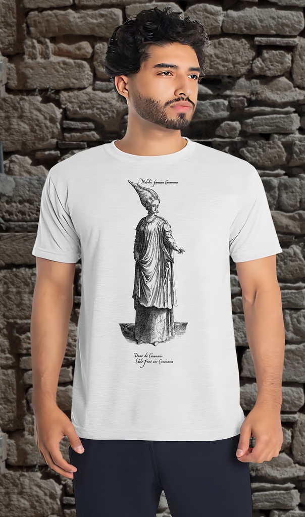 "Costume - Dame de Caramanie" Unisex T-Shirt (Small, White)