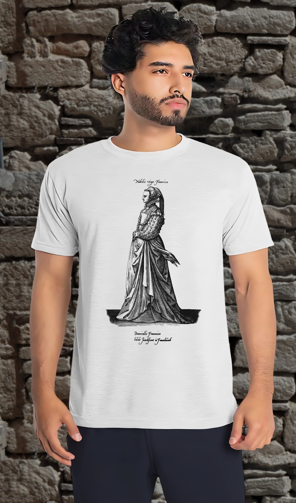 "Costume - Damoiselle Francoise 2" Unisex T-Shirt (Small, White)