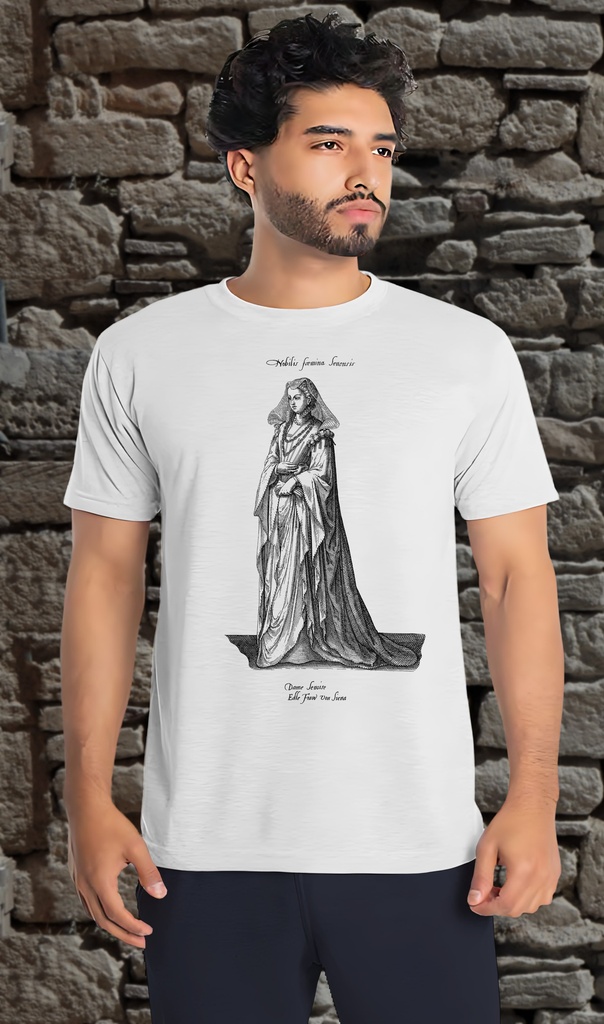"Costume - Dame Senoise 2" Unisex T-Shirt (Small, White)