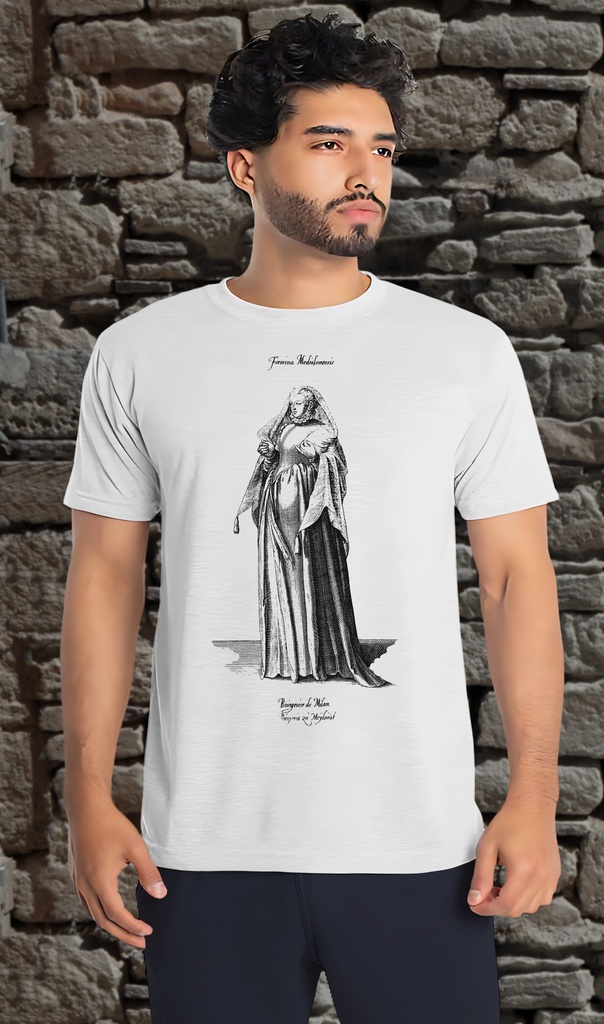 "Costume - Bourgeoise de Milan" Unisex T-Shirt (Small, White)