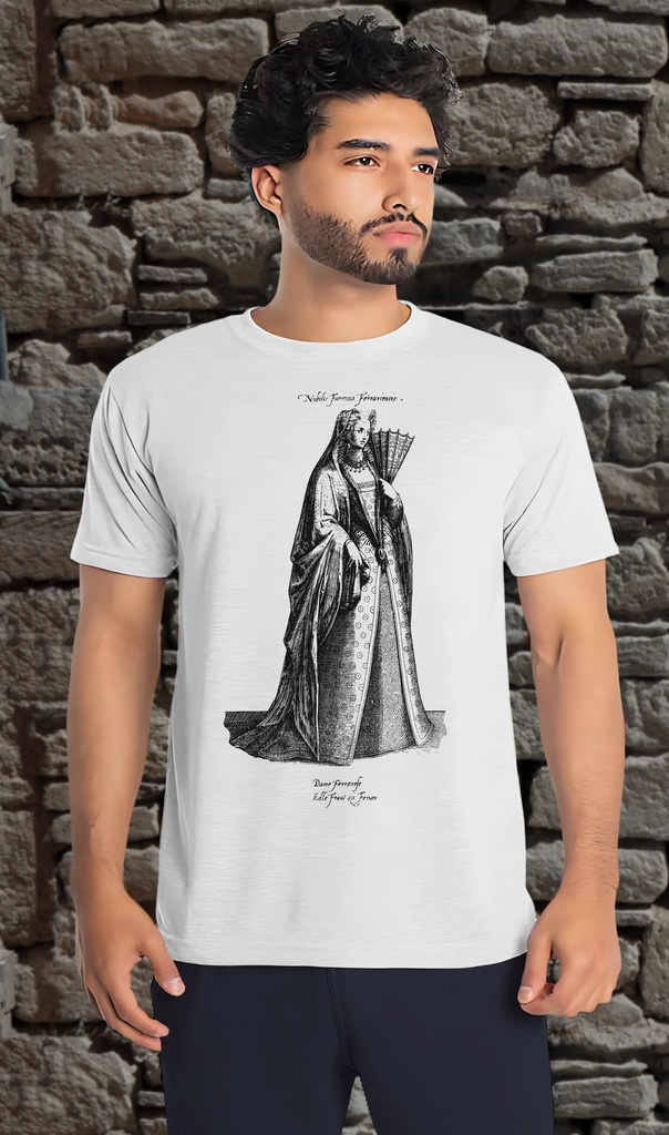 "Costume - Dame Ferrarese 3" Unisex T-Shirt (Small, White)