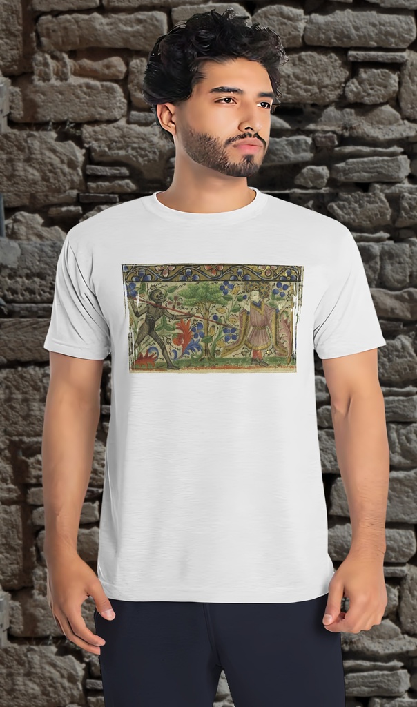 "Book of Hours Catherine de Rohan and de Françoise de Dinan" T-Shirt Unisex (Small, White)