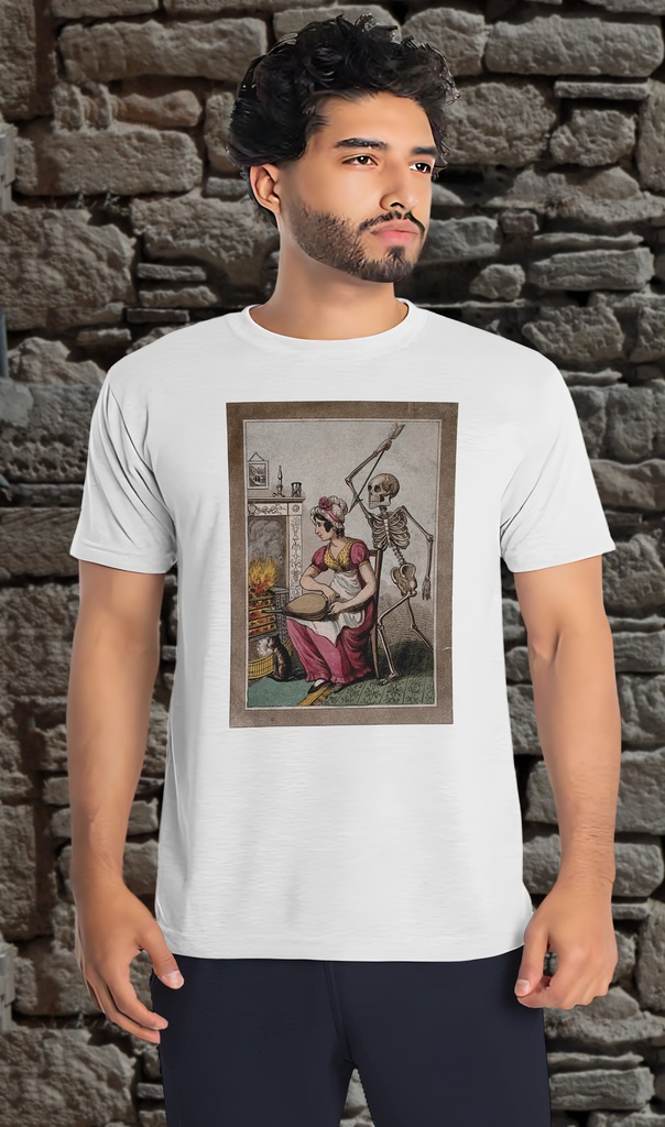 "Death Approaches" T-Shirt Unisex (Small, White)