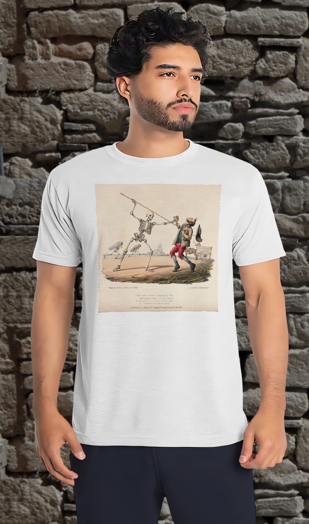"Death Sees a Dustman" T-Shirt Unisex (Small, White)