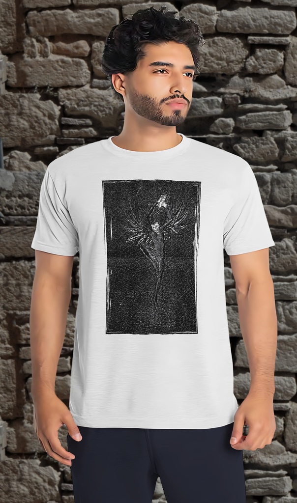 "Alphabet of Death - Black" by Holbein T-Shirt Unisex (Small, White)
