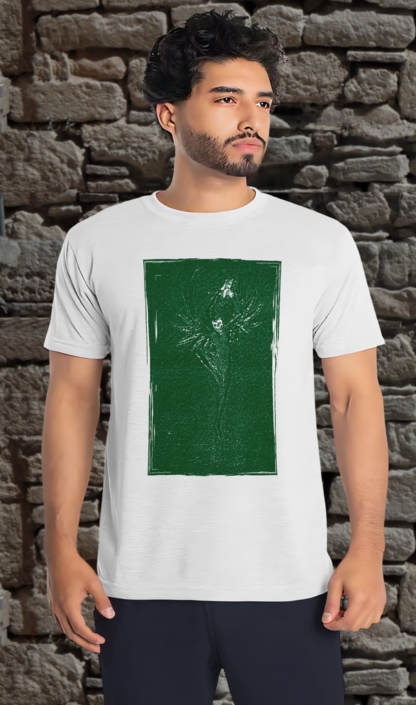 "Alphabet of Death - Green" by Holbein T-Shirt Unisex (Small, White)