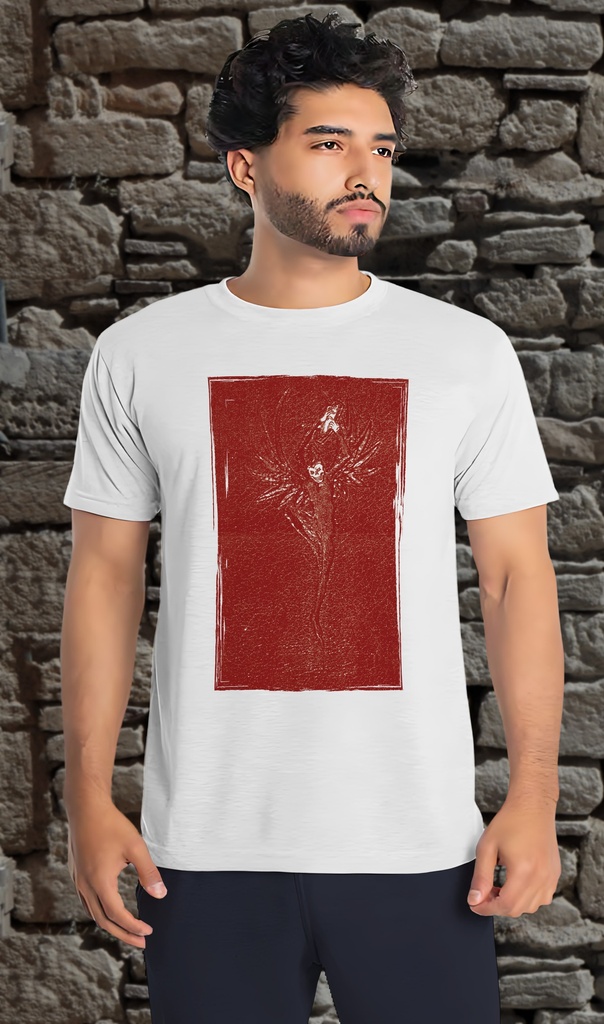 "Alphabet of Death - Red" by Holbein T-Shirt Unisex (Small, White)