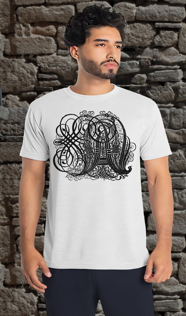Alphabet "Kunstrichtigesch Mega Ultra" T-Shirt Unisex (Small, White)