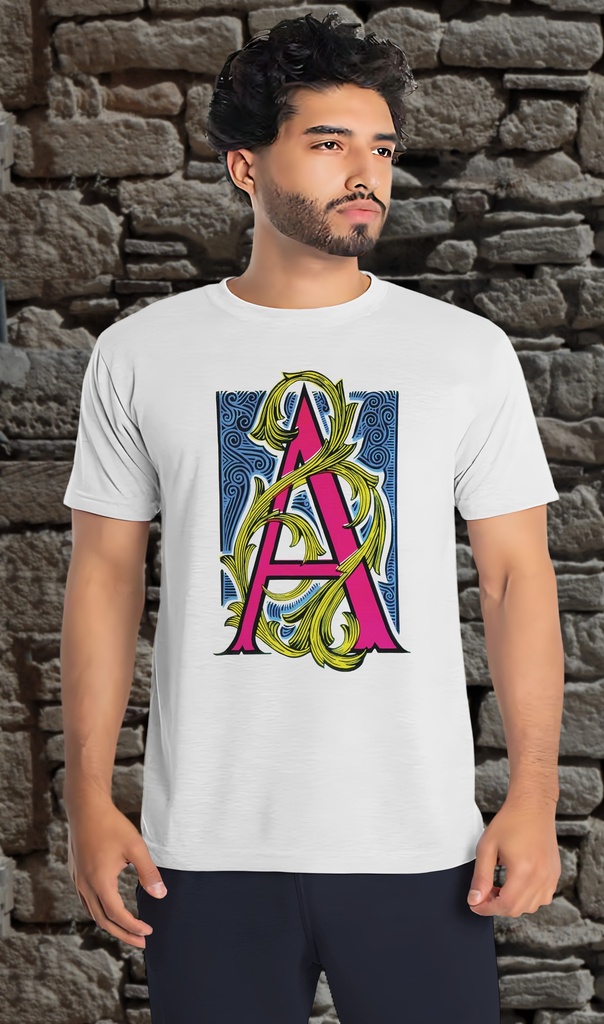 Alphabet "Basic Illuminated" T-Shirt Unisex (Small, White)