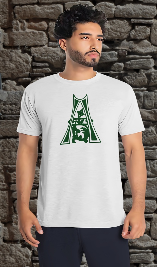 Alphabet "Ornamental 11th Century" T-Shirt Unisex (Small, White)