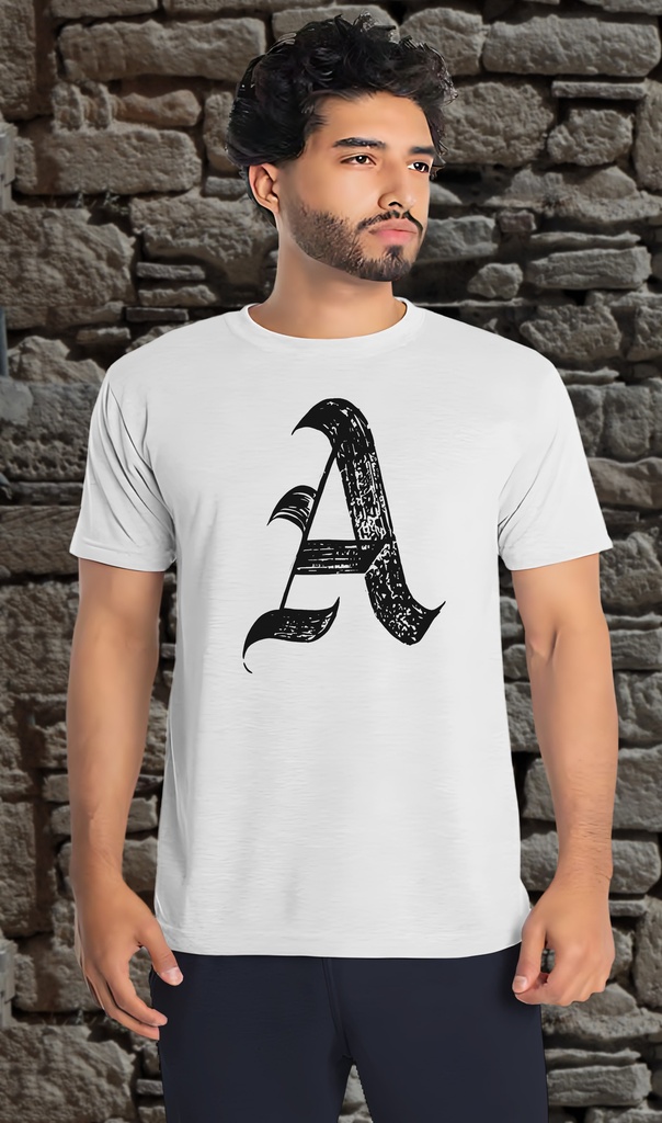 Alphabet "Ye Olde English Brush" T-Shirt Unisex