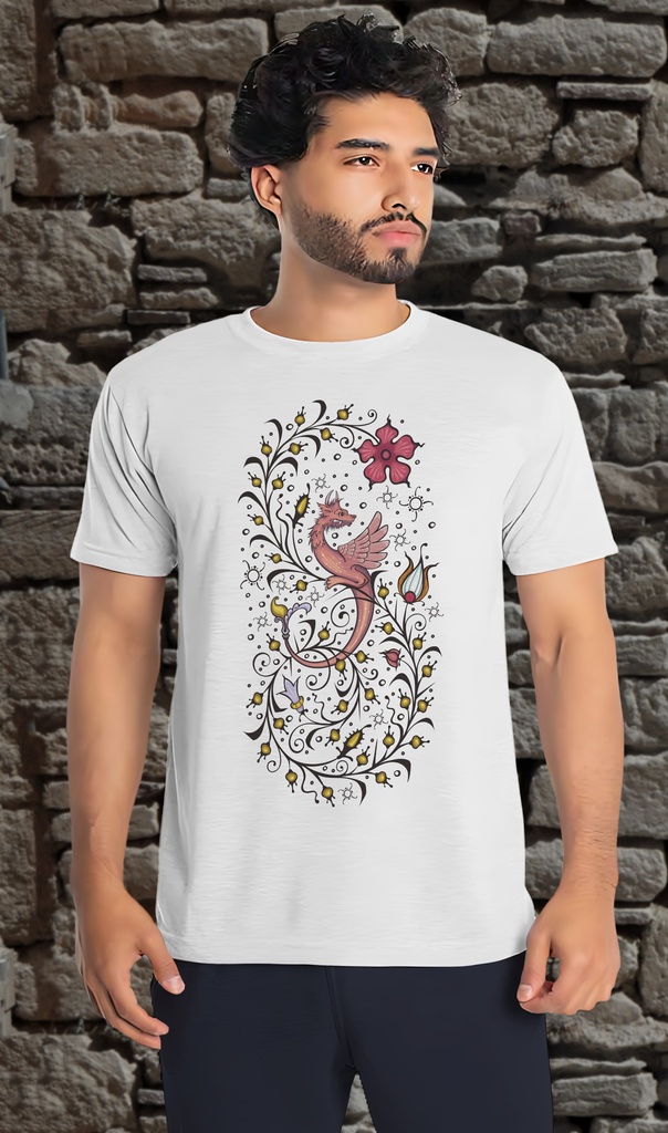 "Celtic Dragon" T-Shirt Unisex (Small, White)