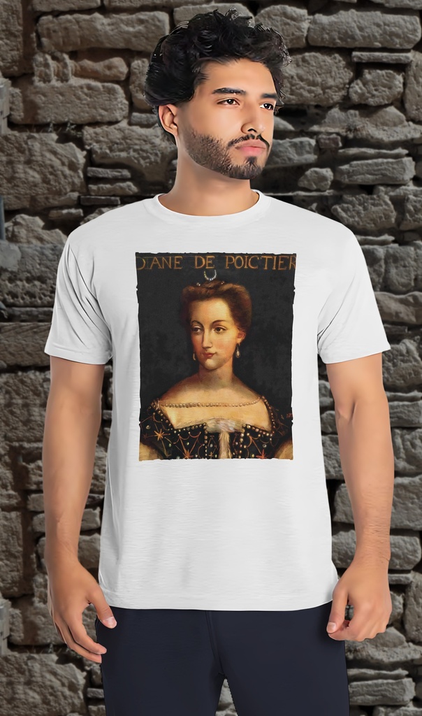 "Diane de Poitiers 2" T-Shirt Unisex (Small, White)