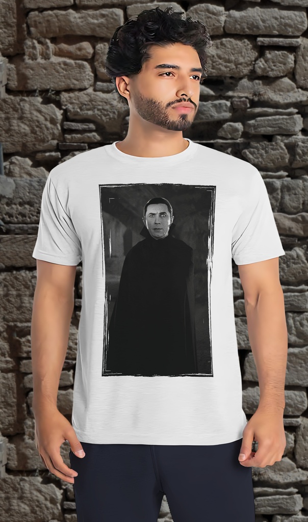 "Dracula - Bela Lugosi 2" T-Shirt Unisex (Small, White)