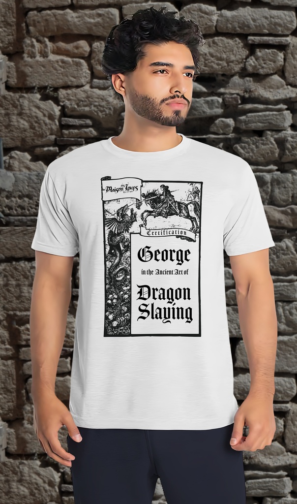 "Dragon Fighting Certification" T-Shirt Unisex (Small, White)