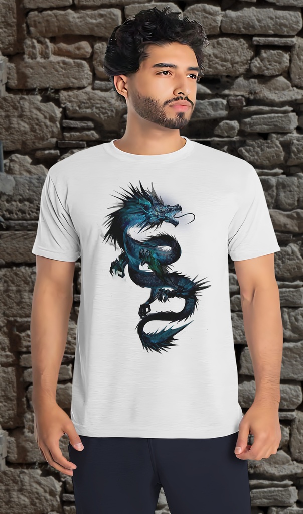 "Dragon of the Sea" T-Shirt Unisex (Small, White)