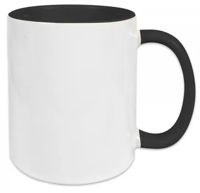 [Black Accent Mug] Ceramic Mug - Accent Colour (White/Black)
