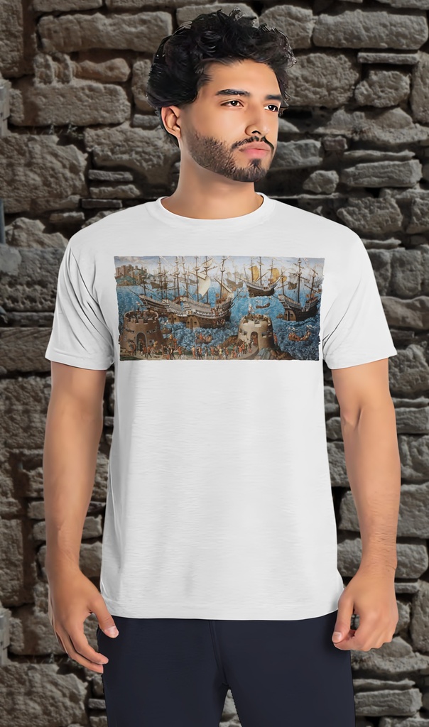 "Basire Embarkation of Henry VIII" T-Shirt Unisex (Small, White)