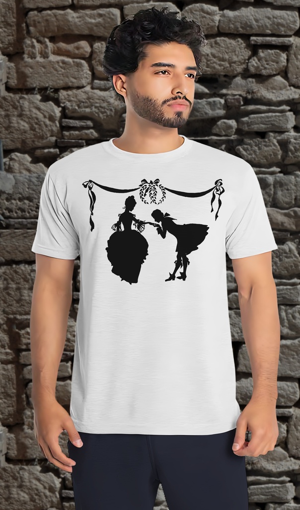 "Cinderella and Prince Charming" T-Shirt Unisex (Small, White)