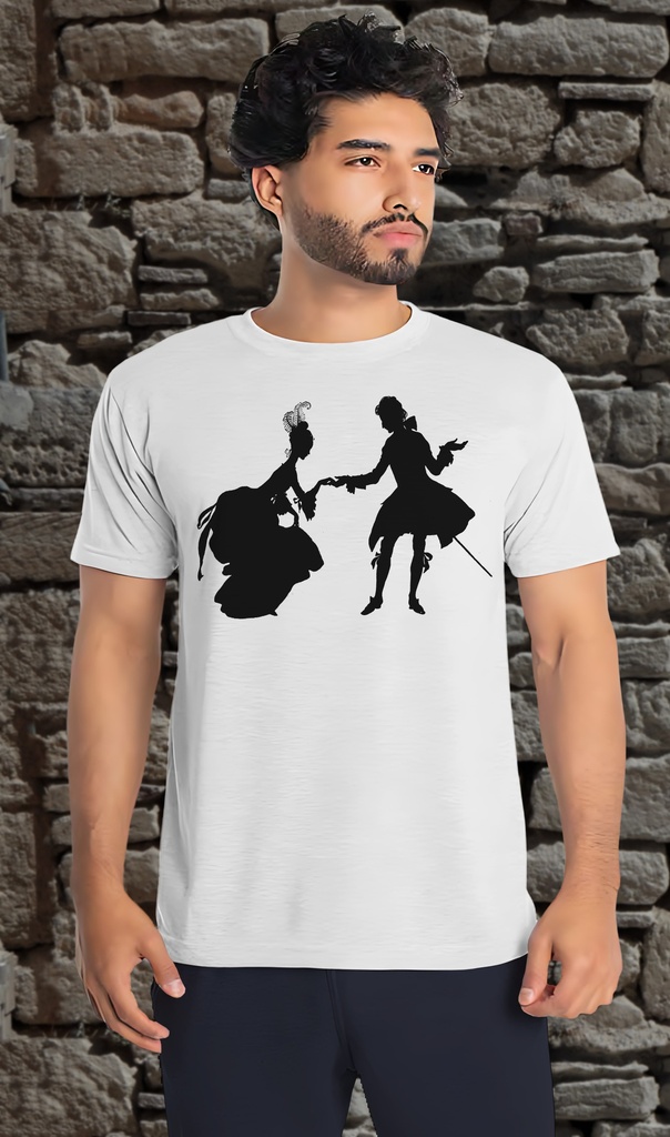 "Cinderella and the Prince" T-Shirt Unisex (Small, White)