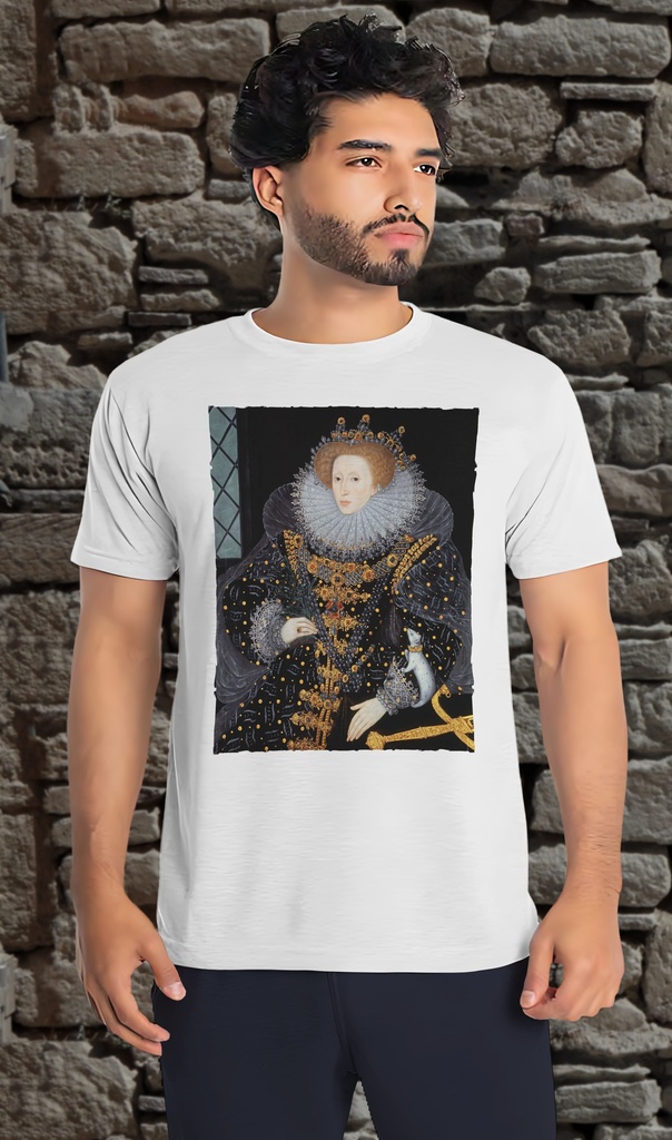 "Elizabeth I - Portrait" T-Shirt Unisex (Small, White)