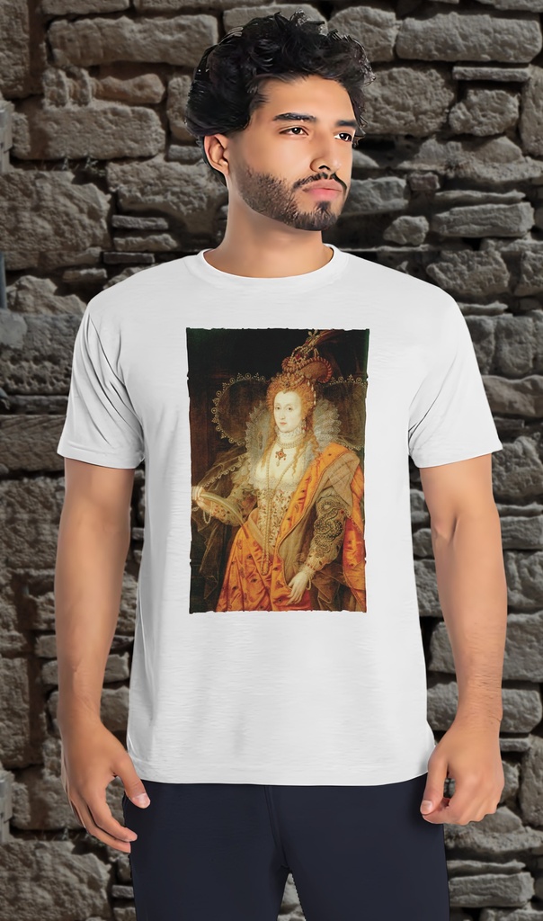 "Elizabeth I - Rainbow Portrait" T-Shirt Unisex (Small, White)