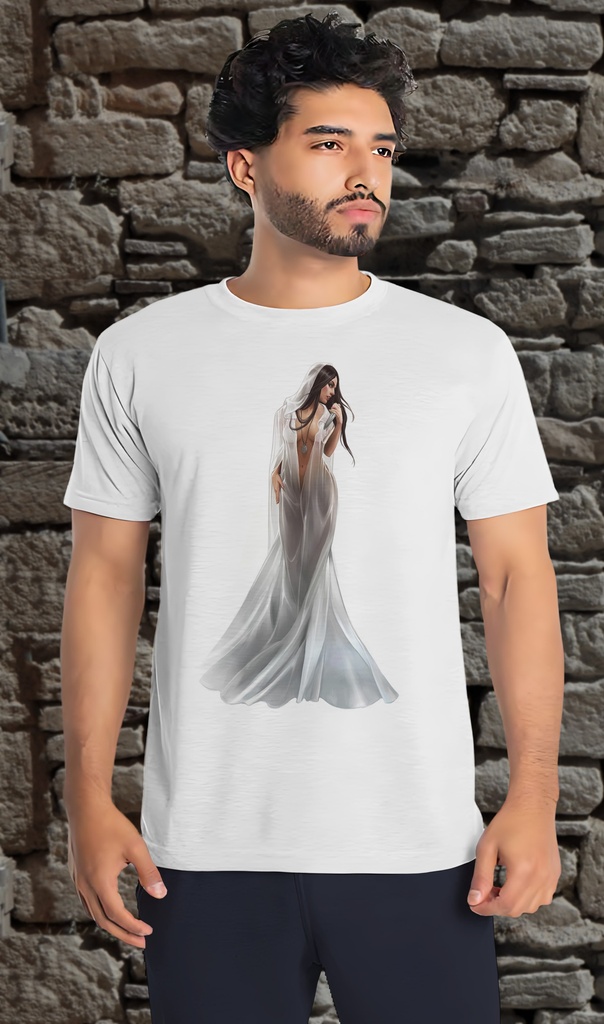 "Fantasy Heroine" T-Shirt Unisex (Small, White)
