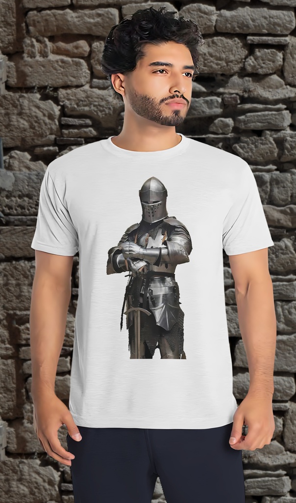 "Fantasy Knight 2" T-Shirt Unisex (Small, White)