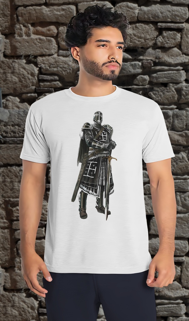 "Fantasy Knight 4" T-Shirt Unisex (Small, White)
