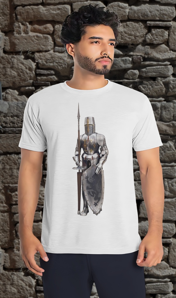"Fantasy Knight 5" T-Shirt Unisex (Small, White)