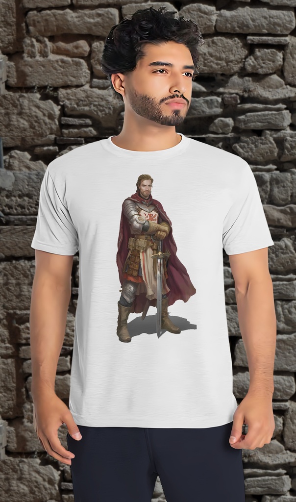 "Fantasy Knight 7" T-Shirt Unisex (Small, White)