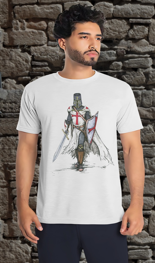 "Fantasy Knight 8" T-Shirt Unisex (Small, White)