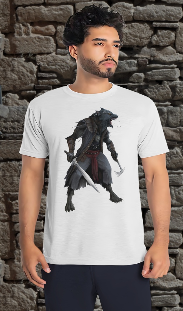 "Fantasy Monster" T-Shirt Unisex (Small, White)