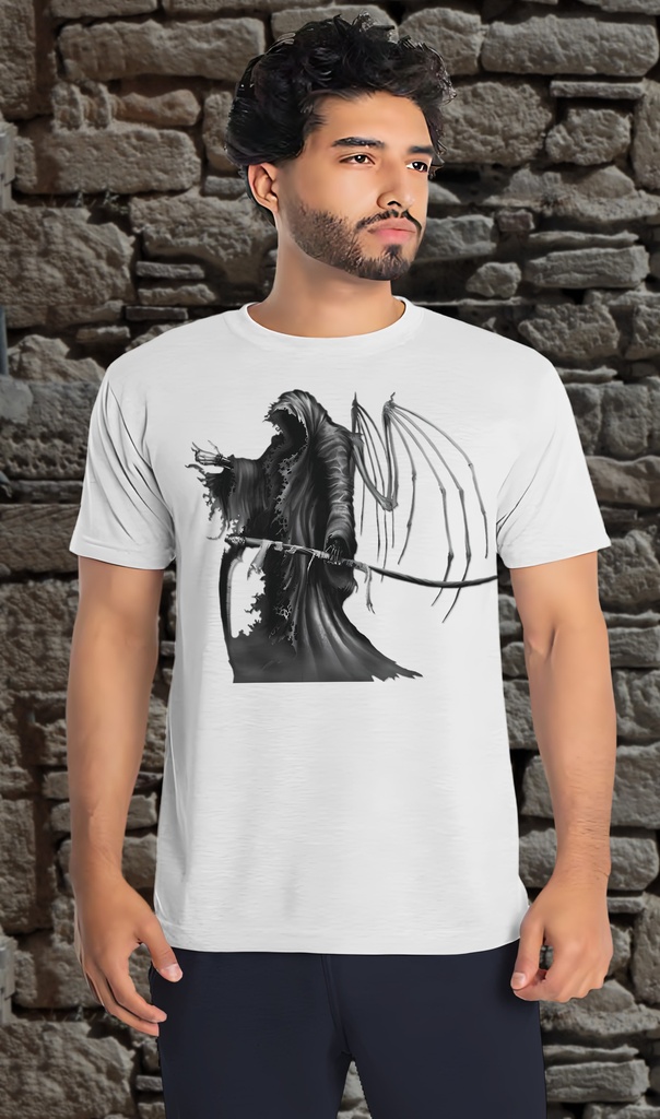 "Fantasy Reaper" T-Shirt Unisex (Small, White)