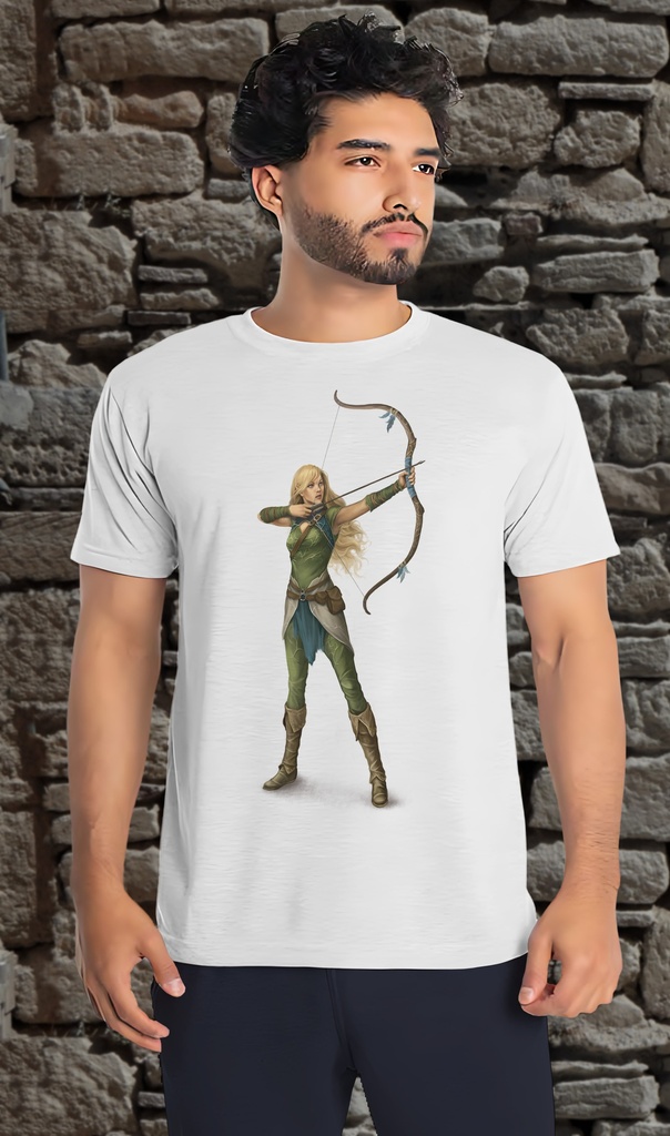 "Fantasy Warrior 2" T-Shirt Unisex (Small, White)
